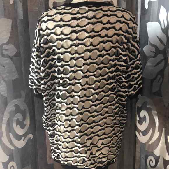 Vtg Under Cover Black white mesh gold top cover up Women’s Sz 1x Mede In USA - Picture 3 of 5